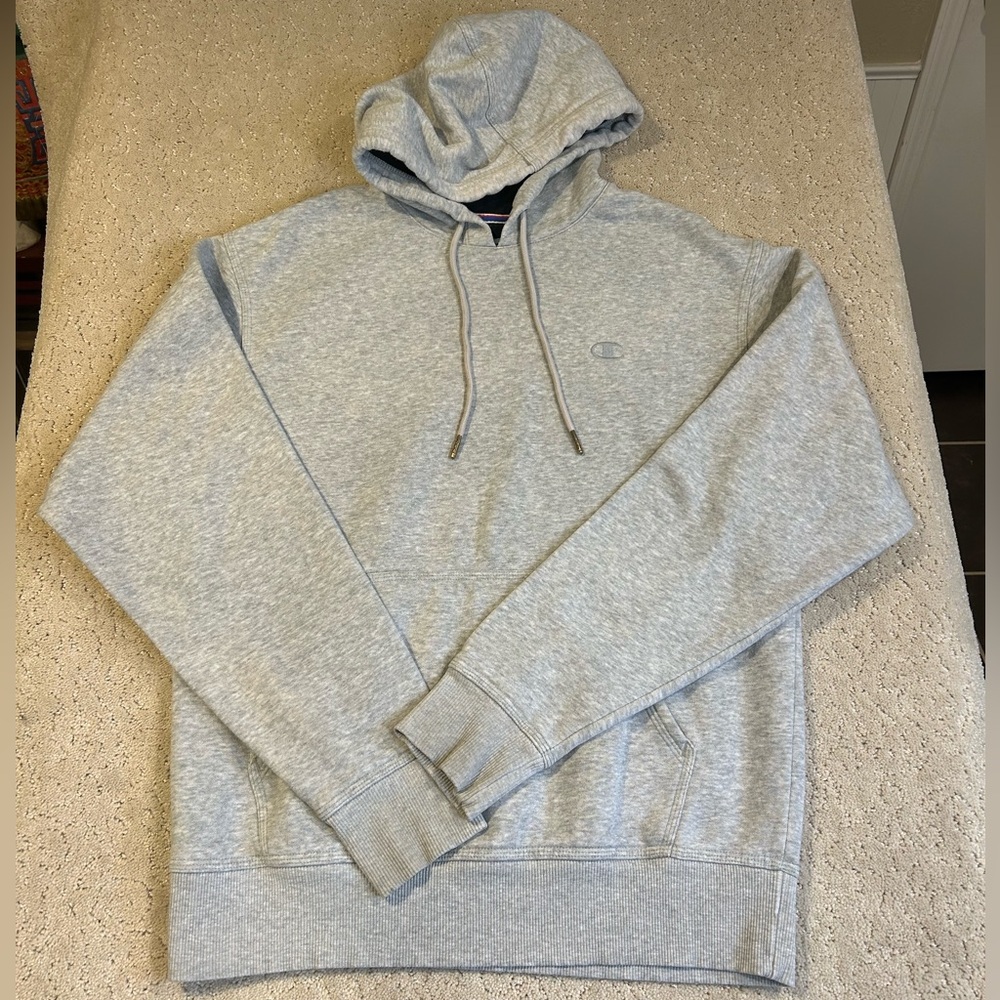 Mens Champion Gray Hoodie Pullover Long Sleeve C RARE Size Small‎ M